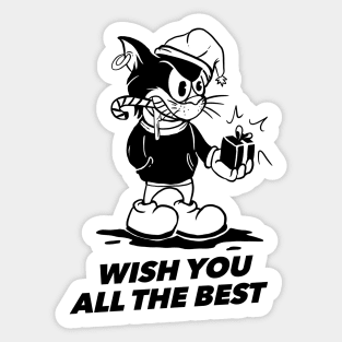 Wish You All The Best Bad Cat Gift Sticker